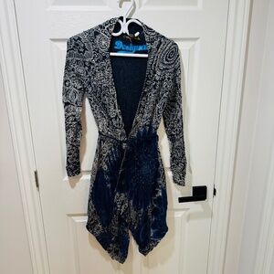 Desigual -  Sweater Wrap, Tie Waist, Embellished with Sequins, Size M